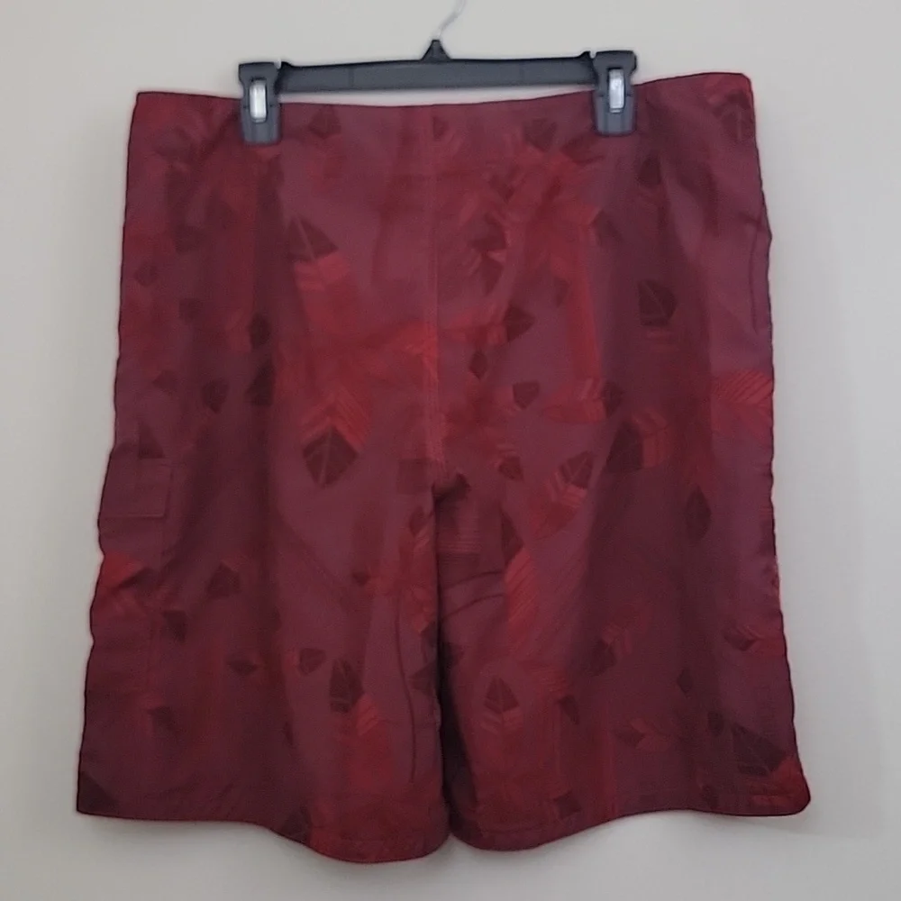 Mossimo Red & Wine Hawaiian Print Shorts 38 - Picture 7 of 13